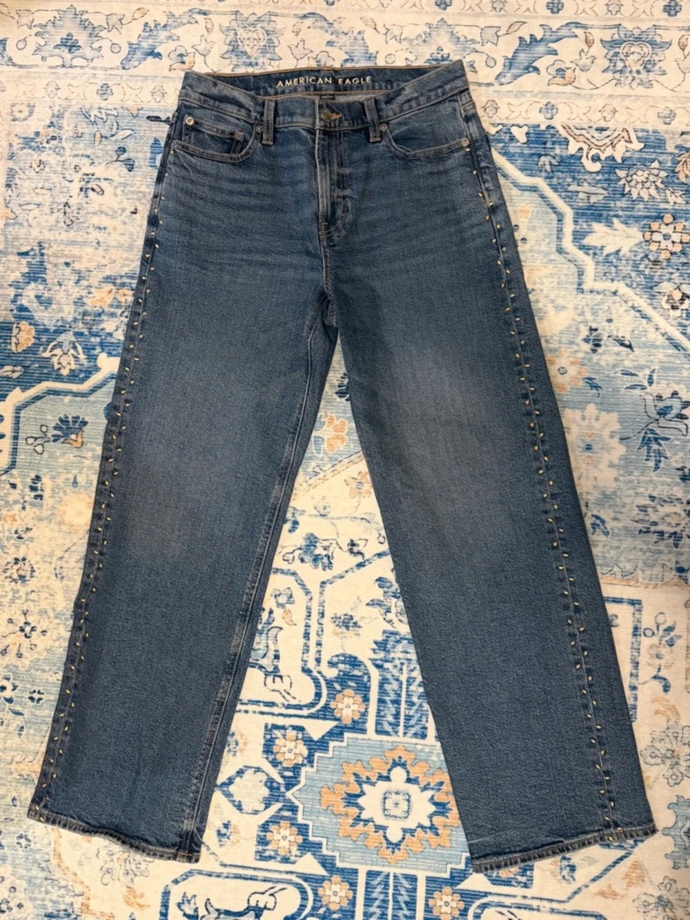 AE Stretch Studded High-Waisted Stovepipe Jean Size 4 NWOT - Picture 5 of 9